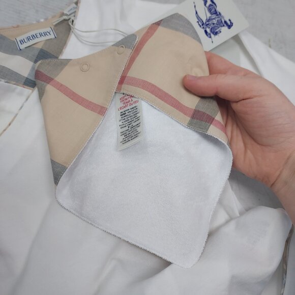 Burberry White Baby Check Bodysuit Bib Box - Picture 10 of 11